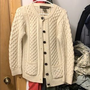 100 percent merino wool fisherman knit cardigan